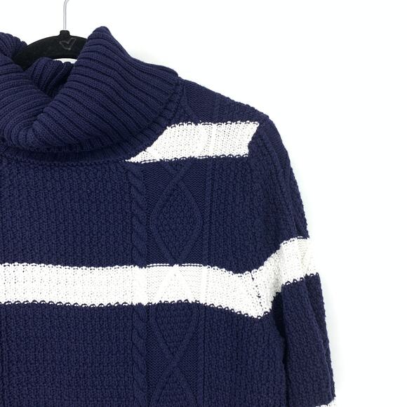 GAP Pullover Turtleneck Sweater Womens Size Medium Tall Navy White Striped - Picture 3 of 6